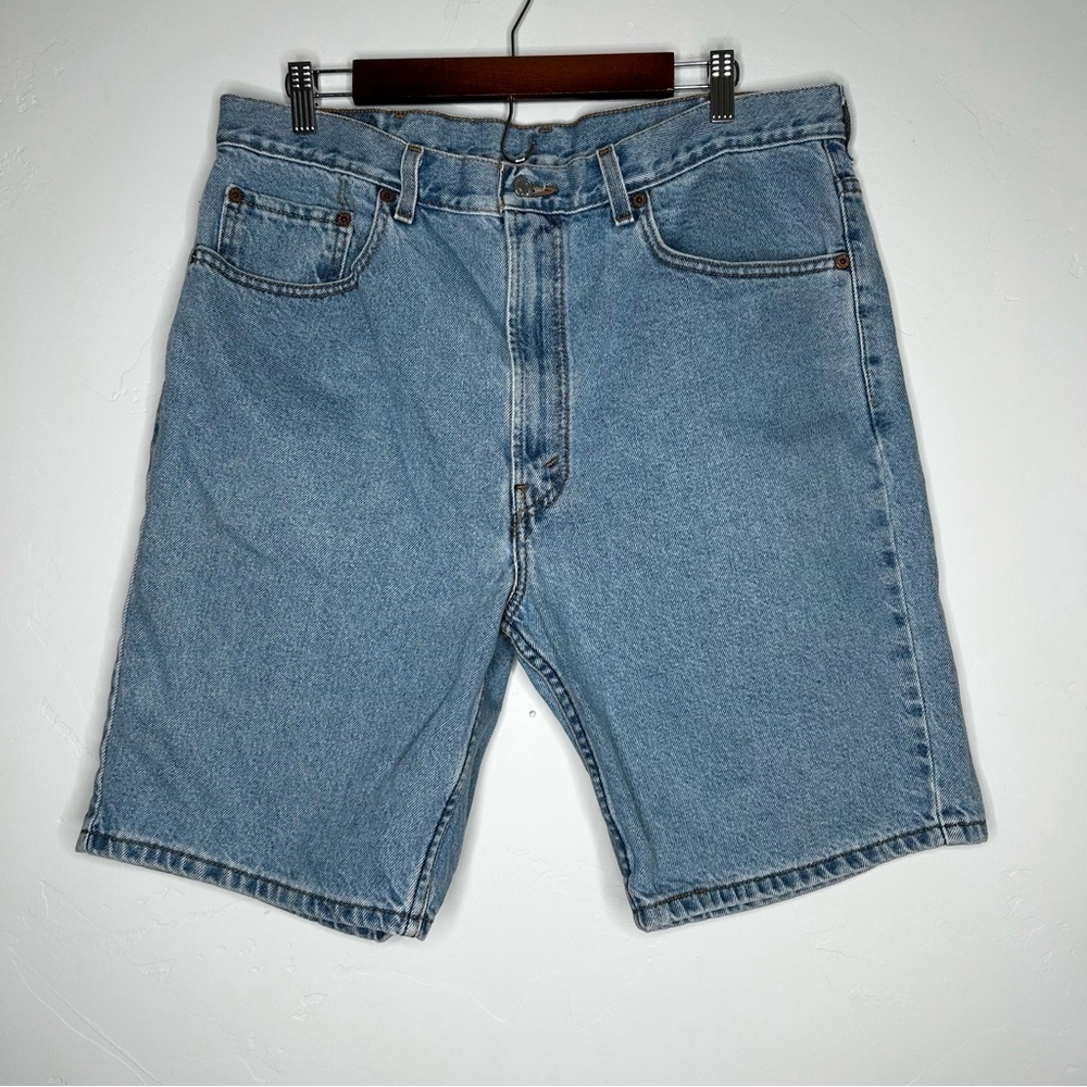 Vintage Levis 505 Jorts Denim Jean Shorts Size 38 Dad Short Classic‎ Light Wash